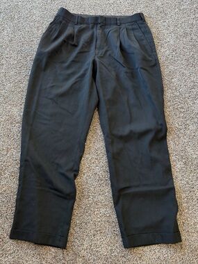 Vintage City Streets Black Pleated Wool Blend Dress Pants 34x30